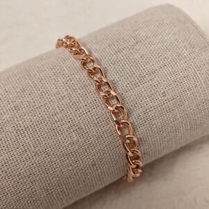 Women's Men's Bracelet Chain Link Rose Gold Tone Adjustable Clasp Unisex Jewelry